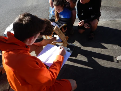 2017 - Hayesville HS - Sun spotter Hayesville High School students using a sun spotter funded by a Mars MicroGrant
